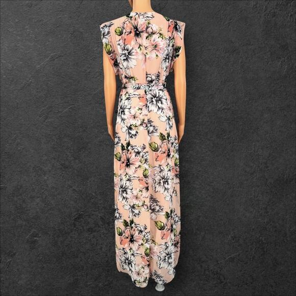 Eliza J Womens Blush Pink Romantic Floral Cascading Ruffle High-Low Hem Dress 2 - Picture 8 of 16